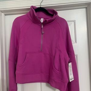 Lululemon Scuba Oversized Funnel Neck Half Zip in Pow Pink Tone M/L NWT